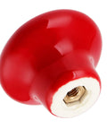 No Sweat Red Ceramic Cabinet Knob with round mushroom shape, ideal for quick kitchen refresh.