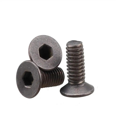 10 Pack TA1 Grade 1 Titanium Countersunk Head Machine Screws M6 X 25mm Heavy Duty Fasteners aligned in close-up view.