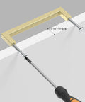 Top Shelf 30 Pack Brushed Gold Cabinet Pulls 6-1/4 Inch Square Drawer Handles installed with screwdriver for easy renovation.