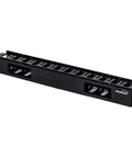1U Horizontal 19 Inch Rack Mount Cable Management Raceway Panel With Cover Black for Clean Cable Management in 19 Inch Server Racks Includes Screws Lightweight and Easy to Install.