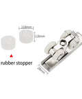 Heavy Duty Zinc Sliding Door Rollers Four Pack With Adjustable Height For A Smooth Quiet Glide And Easy DIY Track Swap Upgrade For Patio And Closet Doors with rubber stoppers and dimensions shown.