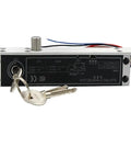 Heavy Duty 12 Vdc Electric Lock With Magnetic Deadbolt And Time Delay Fail Secure Mortise Drop Bolt Action paired with key cylinder.
