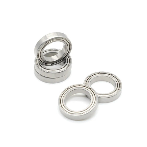 Top Tier S6803ZZ Stainless Steel Miniature Ball Bearing 17X26X5 Millimeters five pack resting on a surface, designed for precise rotation.