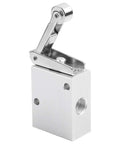 Heavy Duty Mechanical Pneumatic Roller Valve For Air Control With One Quarter Inch Ports features a sturdy metal body.