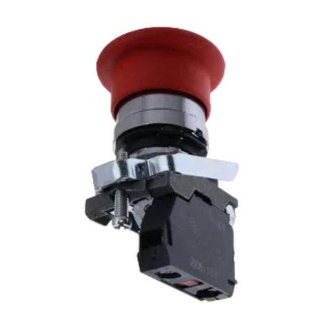 Top Shelf New Emergency Stop Switch Featuring Bold Red Push Button Compatible With Snorkel Upper Control Box Assembly And Tough Daily Job Site Grind Runs Direct Fit, showcasing robust design.