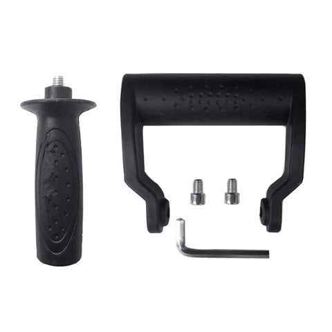 Heavy Duty Secondary Side Handle For Angle Grinders with non-slip grip, screws, and hex key for secure installation.