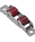 Heavy Duty Sliding Door Pulley Double Wheel Roller with stainless steel and red wheels for smooth sliding operations.