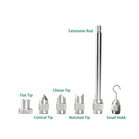 Heavy Duty Digital Force Gauge And Push Pull Dynamometer Featuring Auto Backlight And Peak Hold Mode For Zero Sweat Lab Or Workshop Testing Up To 300 Newtons attachment set with extension rod and multiple tips.