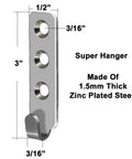 Badass Heavy Duty Zinc Plated Steel Picture Hooks For Hanging Your Heaviest Mirrors, Frames, And Tools, Super Strong Wall Mounts That Are A Total Game Changer, Rugged Silver Finish With 2 Pack Included measuring 3 inches.