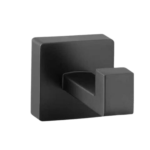 Solid Double Hook Wall Mount For Small Bathrooms Sleek Silver Finish Space Saving Towel Rack With Heavy Duty Grip Easy Wipe Design That Totally Flips Your Messy Vibe Today, black material single hook.