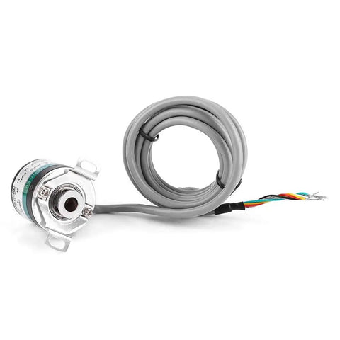 Photoelectric Rotate Encoder For Industrial Automation 3 Phase Hollow Shaft GTK3808 24V with coiled cable, front view