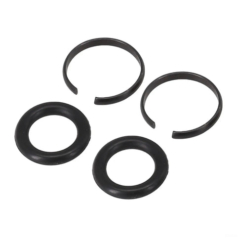 Two Sets One Half Inch Retainer Ring Kit With O Ring Socket Clip For Pneumatic Tools Square Drive Replacement Parts Black Includes Three Eighths One Half Three Quarters And One Inch Sizes, showing black rings and clips