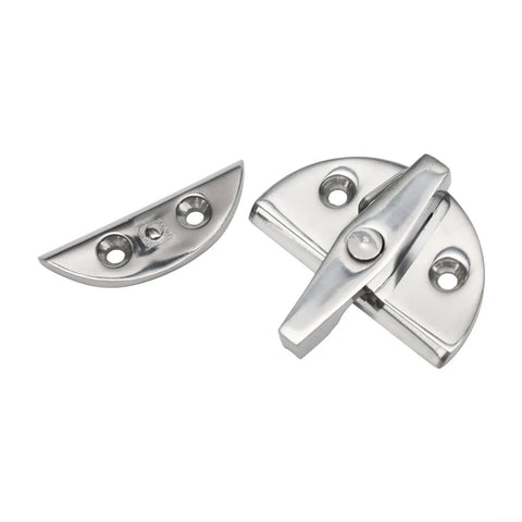 316 Stainless Steel Round Twisting Marine Boat Door Catch Latch With Hardcore Lock And Load Action Secures Hatches Bait Wells