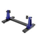 Adjustable PCB Holder Frame With 360 Degree Rotation for soldering, blue-black color, metal base, non-slip feet, board clamps
