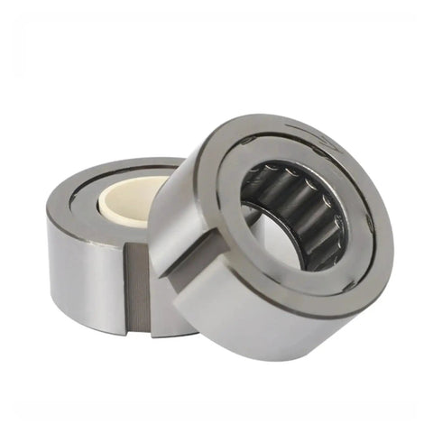 1pc Industrial Grade Rock Solid Cam Clutch Needle Roller Bearing 56.109mm Id 90mm Od 32mm Width With Keyway showing side view with steel casing.