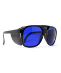 Heavy Duty Laser Safety Goggles For Red Diode Laser Protection OD 5 Plus 600 To 700 Nm Wavelength black frame with blue lenses