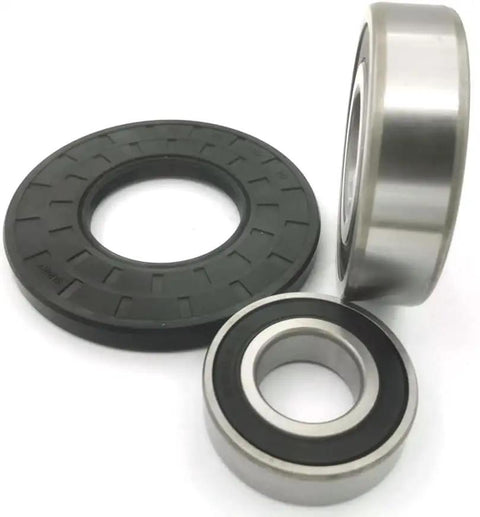Premium Top Load Washing Machine Bearing And Seal Kit For He3T He4T He5T Units showing rubber seal and stainless steel bearings.