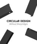 25 Pack Finger Edge Pulls For Black Cabinet Handles And Drawer Pulls, 5 Inch Hole Centers, showing circular design without sharp edges