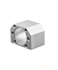 Precision SFU1605 Ball Screw Kit Anti Backlash Structure For CNC Linear Motion Control Includes Two BK12BF12 Bearing Supporters And DSG16H Nut Housing, close-up of aluminum nut housing.