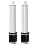 Heavy Duty Linear Actuator Motor Featuring Stepper Drive For Rock Solid Precision On Cnc Rigs Sliding Gates And Lift Tables, metallic construction, two units.
