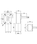 Technical diagram of High Torque 6V Rotary Actuator Mini Motor With Controller For Windows Doors Robots And Automation