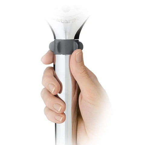 Hand holding Five Spray Modes Handheld Shower Head With Five Foot Hose Chrome Finish Easy DIY Install Adjustable Bracket
