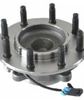 Front Wheel Bearing Hub Assembly 2WD 8 Lug Polished Replacement showing polished finish and 8 studs for left-right sides use.