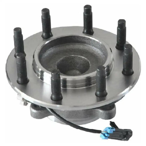 Front Wheel Bearing Hub Assembly 2WD 8 Lug Polished Replacement showing polished finish and 8 studs for left-right sides use.