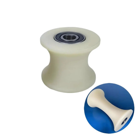 Rock Solid Nylon Pulley Roller For Sliding Doors Featuring Double Bearing Track Guide With U Groove Design Smooth Glide Action Built Tough For All Day Indoor Outdoor Use, D113mm with internal bearing.