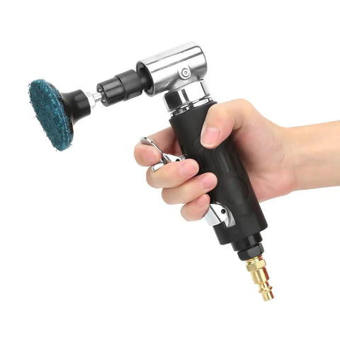 Badass 90 Degree Pneumatic Angle Grinder With Slick Ergonomic Comfort Grip And Tight 20000 RPM Air Die Tool For Serious Precision Work held in hand