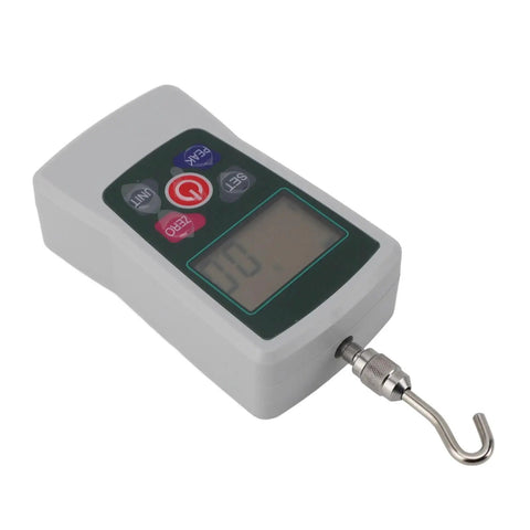Straight Shooting Digital Force Gauge For Push And Pull Applications Featuring A High Resolution Backlit Display And Tight Tolerance From 30 To 300 Newtons, showing clear digital display.