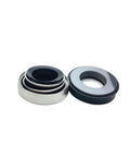 301-22 Silicon Carbide Mechanical Seal for Pump Systems with two seals, stainless steel and black materials for 22mm shaft.