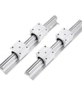 Heavy Duty SBR40 Linear Guide Rail Set Paired With Slider Blocks Cast From Hardened Steel Deliver Crisp Slide Action For DIY CNC Mills And Lathes Built To Grind All Day Long showing steel slider blocks on polished rails.