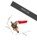 Kickass 2Pcs Copper Ball Valve 6MM Fittings With Red Handle Hella Tough Air Pump and irrigation shut off valve with dimensions.