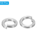 Premium Grade Built Tough 100 Pack 4mm 304 Stainless Steel Split Lock Washers With Elastic Grip Seals for Bolts and Screws.