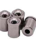 Hardcore 304 Stainless Steel Spring Ball Plunger Solid Grip Positioning D6 X L7 set of four plunger fixtures with shiny steel finish.