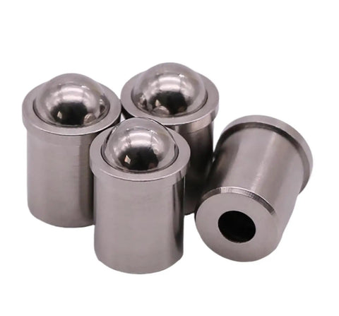 Hardcore 304 Stainless Steel Spring Ball Plunger Solid Grip Positioning D6 X L7 set of four plunger fixtures with shiny steel finish.