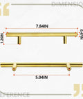 Dimensions of 12 Pack 8 Inch Gold Cabinet Pulls With 5 Inch Center Holes Stainless Steel Modern Brushed Finish Ideal For Kitchen Cabinets
