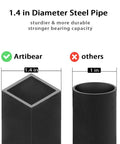 Comparison of 1.4 in steel pipe for 8ft Outdoor Firewood Rack With Heavy Duty Stand And Adjustable Length vs 1 in pipe