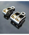 52mm Metal Sheave Zinc Alloy Fixed Pulley Crown Block and Tackle Lifting Wheel Mini Single/Double Pulley for DIY close-up
