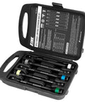 Case containing 5 Pcs 1/2" Impact Torque Limiting Extension Bar Set, 65ft-lb to 140ft-lb, arranged in foam cutouts