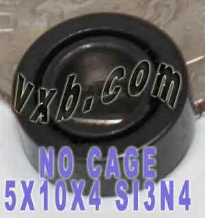 5x10x4 Full Complement Full Ceramic Bearing Si3N4 Miniature on display with text overlay