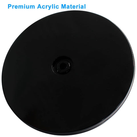 6-Inch Lazy Susan Turntable With Black Acrylic Surface Ball Bearing Rotation emphasizing premium acrylic material