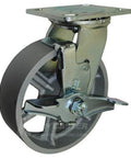 Toolbox, Job Box & Gangbox 6" Steel Caster Kit with mounting Hardware - 5,000 Lbs. Total Capacity, close-up of steel swivel caster