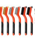 6 Pieces Wire Brushes Set, Nylon/Brass/Stainless Steel Bristles for Cleaning Welding Slag and Rust, Scratch Brush with Mini Head & Hanging Hole