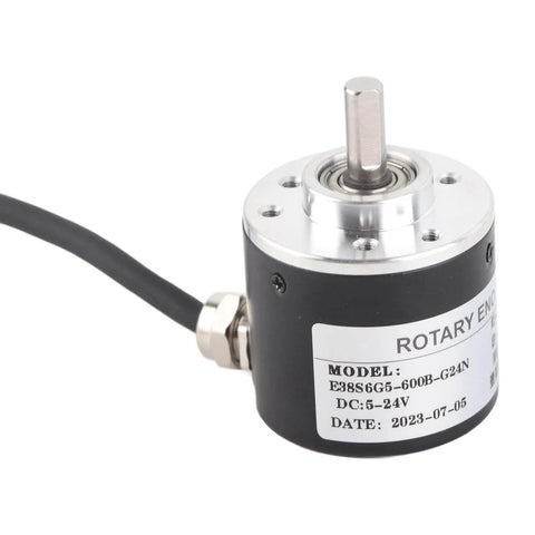 600 PPR AB Two Phase Incremental Optical Rotary Encoder 5V to 24V Supply, 6mm Shaft, 5000 RPM, front view