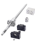 23.62 Inch / 600mm Ball Screw RM1204 SFU1204 with End Processing, Metal Nut, and BK10/BF10 Supports for DIY CNC Machines and 3D Printers.