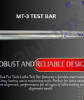 Pro Grade Precision 335mm Lathe Alignment Test Bar With Morse Taper 3, EN31 Alloy Steel Hardened And Ground, Ultra Low Runout To 0.0002 Inches