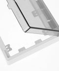 No Sweat Waterproof Outlet Covers With Heavy Duty Adhesive Strip For Quick Home Fixes, clear cover with adhesive backing.