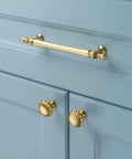 Top Tier Brushed Gold Cabinet Pulls With Five Inch Mounting Centers And Solid Metal Build For Kitchens And Baths featuring classic design.